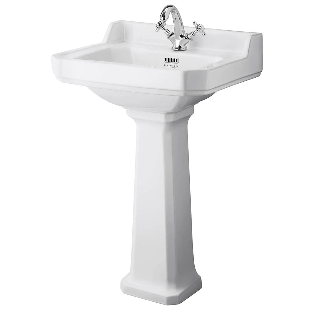 Bayswater Fitzroy Comfort Height Traditional 1TH Basin & Full Pedestal