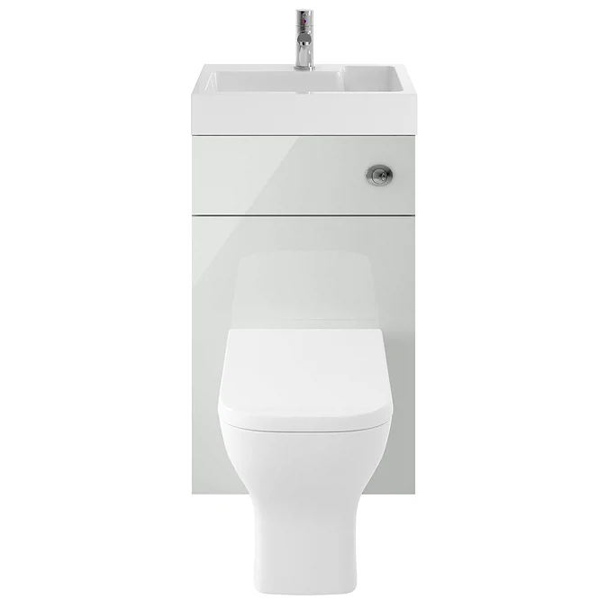 Brooklyn 500mm Grey Mist 2-In-1 Combined Wash Basin & Toilet - Image 4