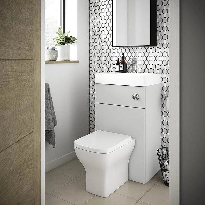 Brooklyn 500mm Grey Mist 2-In-1 Combined Wash Basin & Toilet