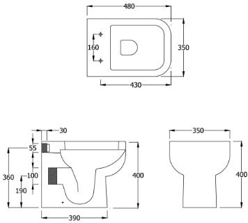 RAK Series 600 Gloss White BTW Toilet Unit inc. Cistern & Soft Close Seat - 2 Size Options - Image 3