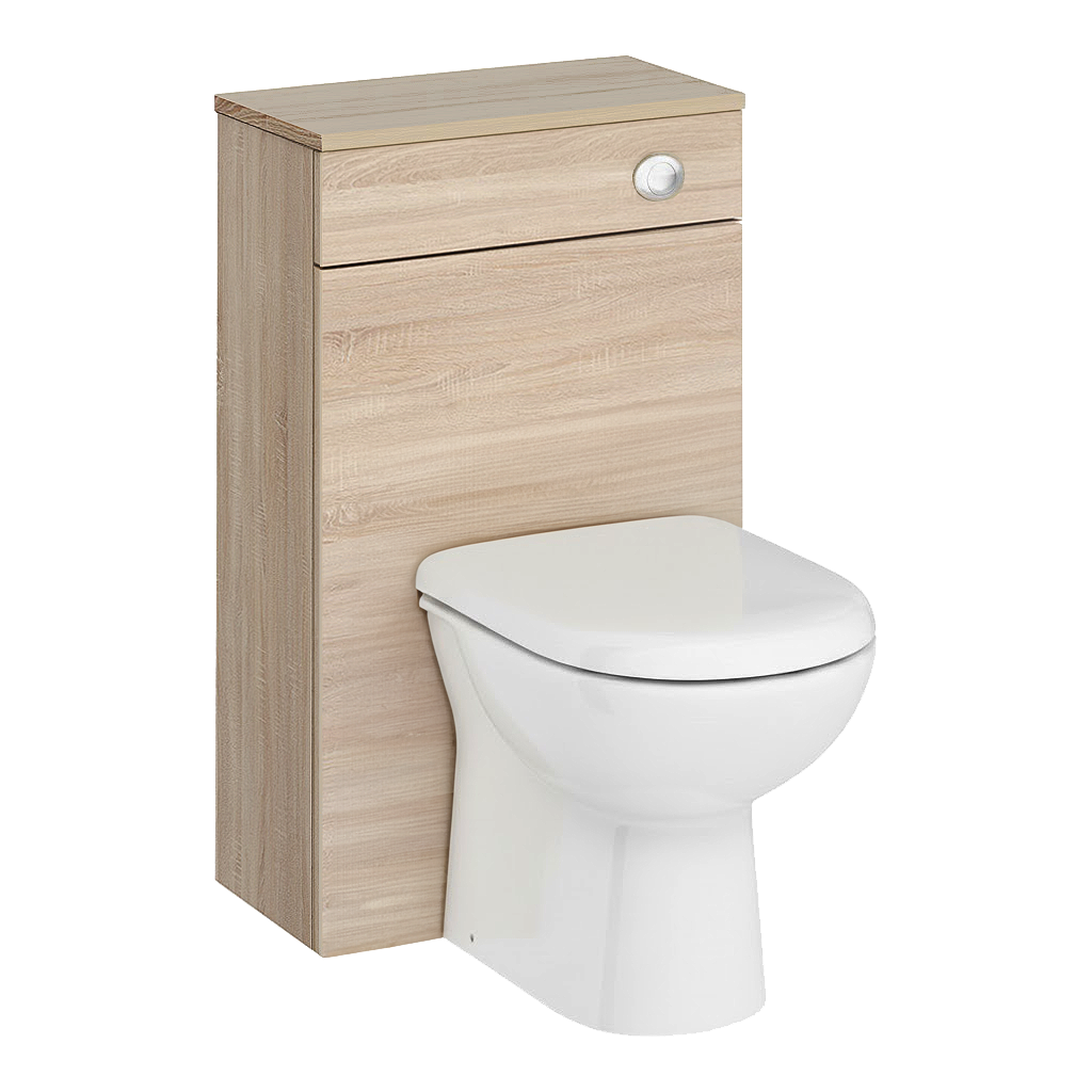 Brooklyn WC Unit with Concealed Cistern - Natural Oak (500mm)