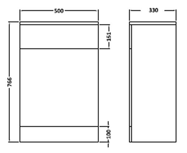 Cove 500mm Back to Wall Toilet Unit with Concealed Cistern & Soft Close Seat - Depth 330mm - Image 3
