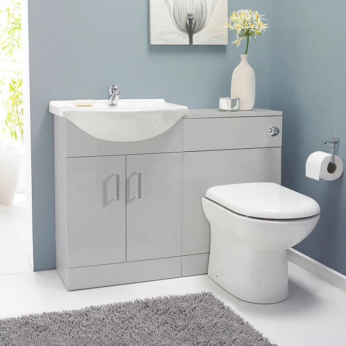 Cove Light Grey 500x300mm BTW Toilet Unit inc. Cistern + Soft Close Seat - Image 3