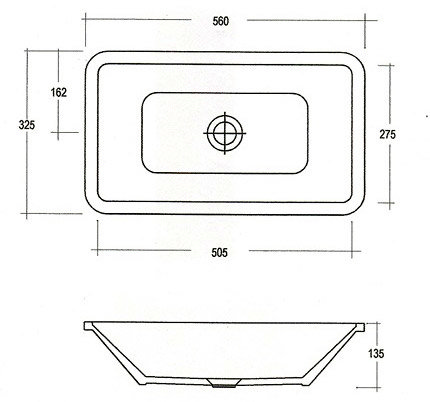 RAK Chameleon 560mm Under Counter Basin with Chrome Overflow Kit - Image 4