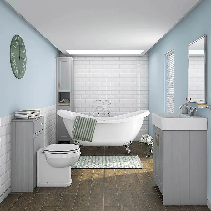 Chatsworth Traditional 500mm Grey Toilet Unit + Pan - Image 2