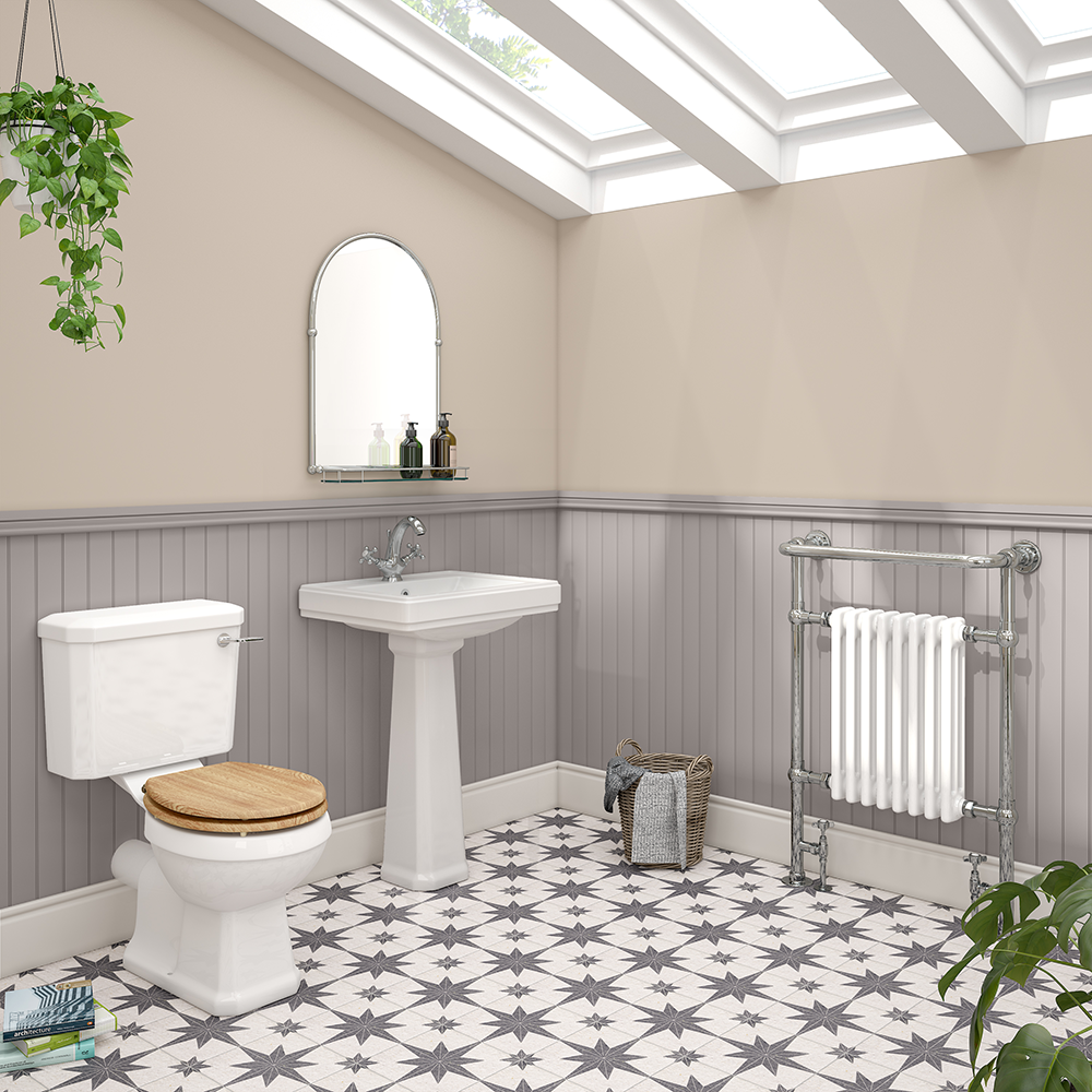 Chatsworth 580mm Square Basin with Full Pedestal (1 Tap Hole) - Image 3