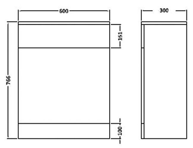 Cove 600mm Back to Wall Toilet Unit with Concealed Cistern & Soft Close Seat - Depth 300mm - Image 3