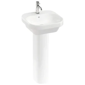 Britton Bathrooms Curve2 450mm 1TH Basin with Full Pedestal