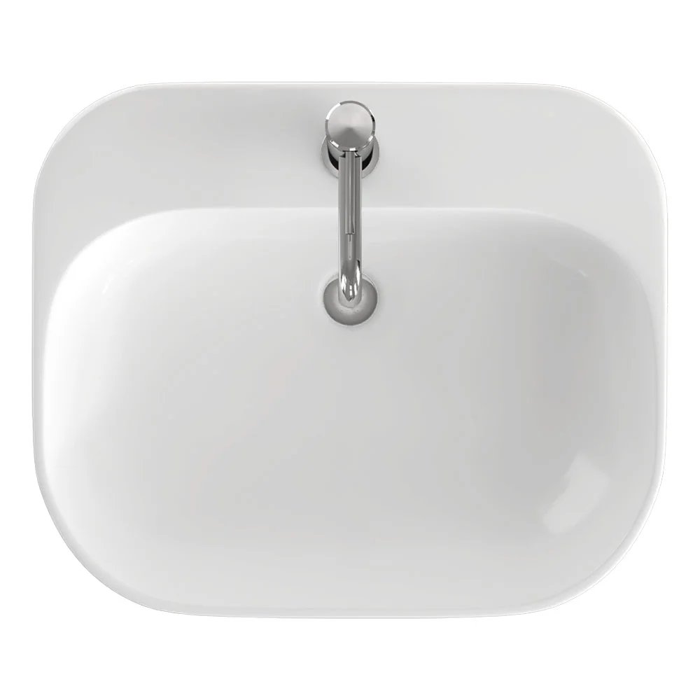 Britton Bathrooms Curve2 550mm 1TH Basin with Full Pedestal - Image 3