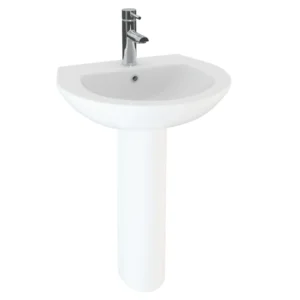 Cove 550mm Basin And Full Pedestal Set - 1 Tap Hole