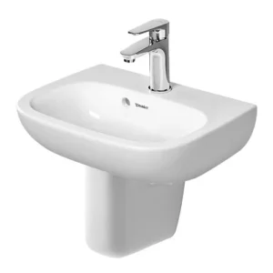 Duravit D-Code 450mm 1TH Handrinse Basin + Semi Pedestal
