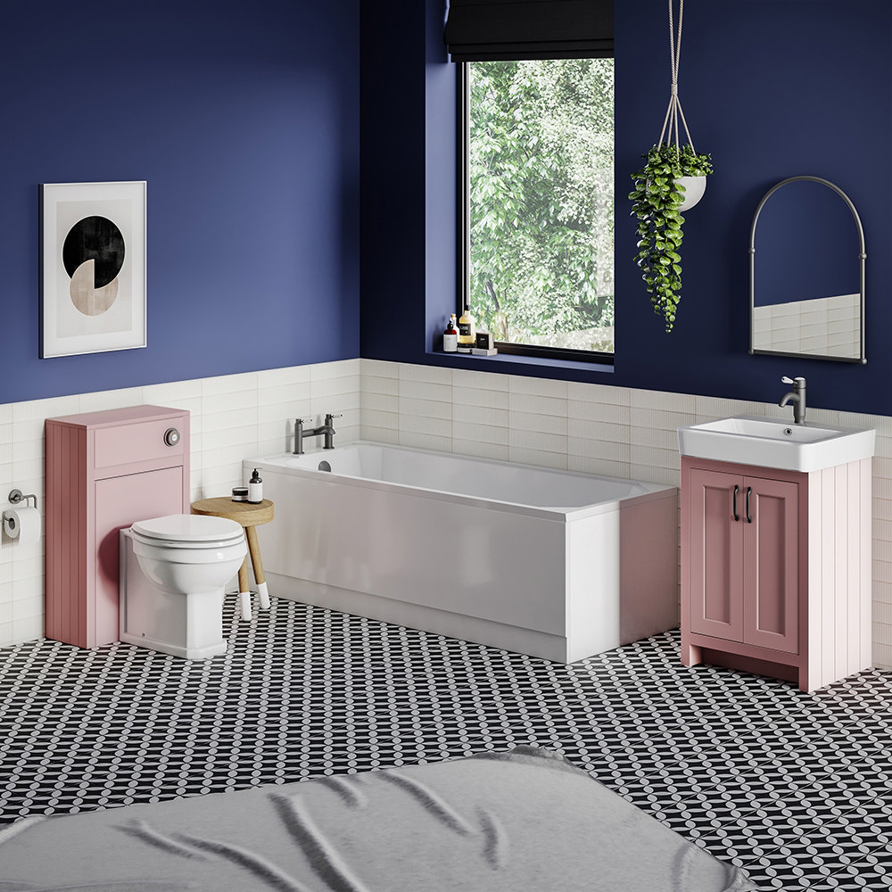 Chatsworth 500mm Traditional Dusky Pink Toilet Unit Only - Image 2