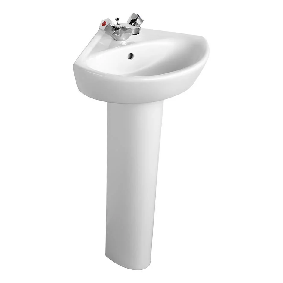 Armitage Shanks Sandringham 21 48cm Corner Basin & Pedestal