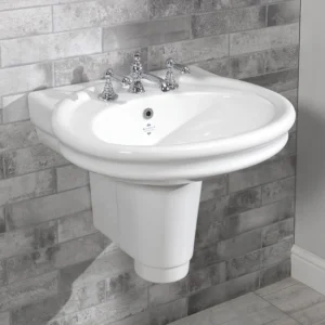 Silverdale Hillingdon 650mm Wide Basin with Semi Pedestal