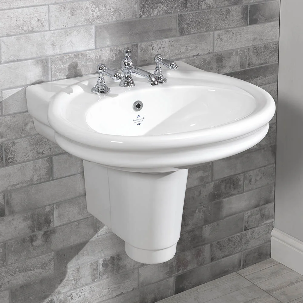 Silverdale Hillingdon 650mm Wide Basin with Semi Pedestal