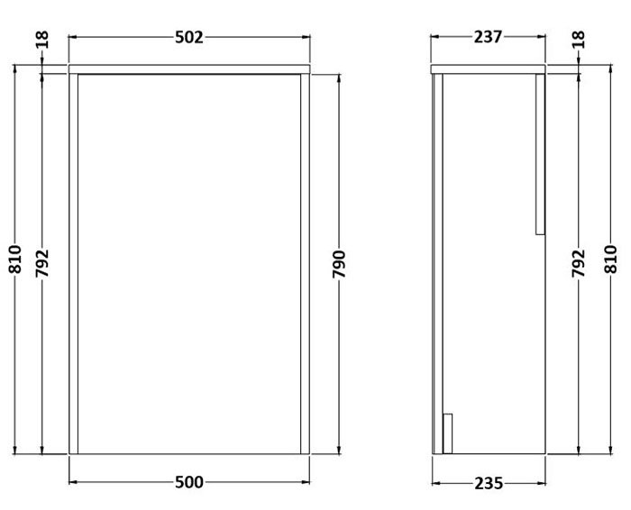Haywood 500mm Gloss Grey WC Unit Only - Image 3
