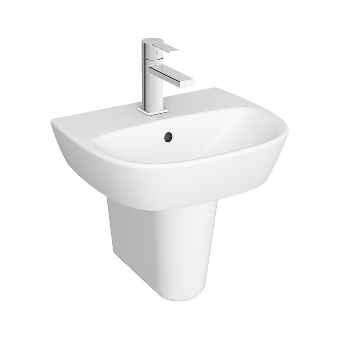 VitrA Zentrum Basin and Half Pedestal - 1 Tap Hole