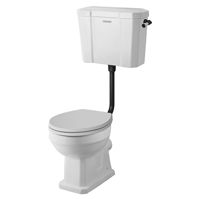 Trafalgar Low Level Toilet - Matt Black (Excludes Seat) - Image 4