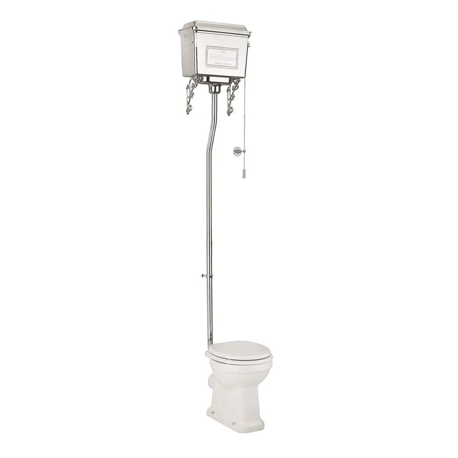 Burlington Standard High Level WC with Chrome Dual Flush Cistern