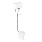 Burlington High Level Toilet - White Ceramic Dual Flush Cistern