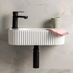 Arezzo Fluted Wall Hung Basin 450 x 270mm - 1 Tap Hole