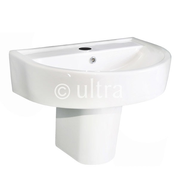 Ultra - Priory 600 Basin 1TH & Semi Pedestal