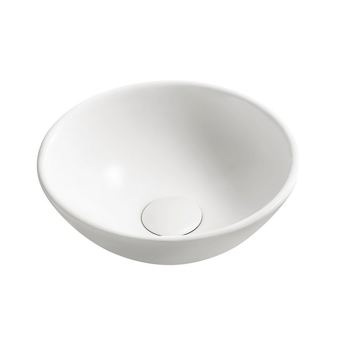 Arezzo 500mm White Carrara Marble Floating Shelf with Towel Rail & Round Matt White Basin - Image 2