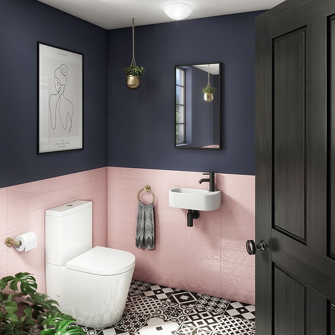 Arezzo 400 x 215mm Curved Wall Hung Cloakroom Basin - Matt White - Image 2