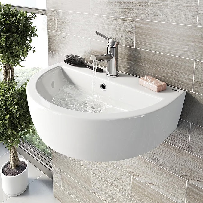 Mode Tate Ceramic 550mm 1TH Wall Mounted Basin