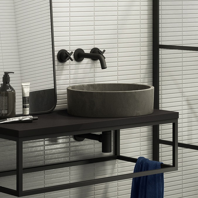 Arezzo Stone Dusk Grey Round Counter Top Basin - 405mm Diameter - Image 2