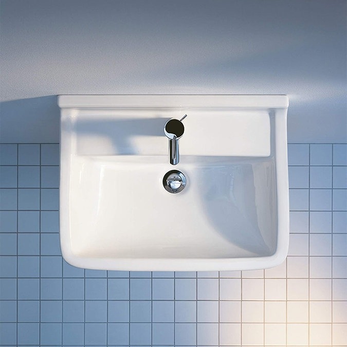 Duravit Starck 3 1TH Basin + Semi Pedestal - Image 2