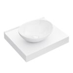 Arezzo Stone Resin Floating Basin Shelf incl. Oval Basin - 600mm Wide