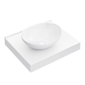 Arezzo Stone Resin Floating Basin Shelf incl. Oval Basin - 600mm Wide