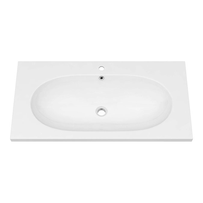 Arezzo 900 Wall Hung Basin with Brushed Brass Towel Rail Frame - Image 2