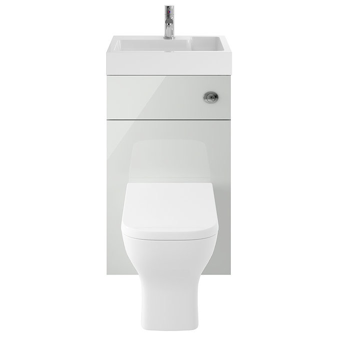 Brooklyn 500mm Grey Mist 2-In-1 Combined Wash Basin & Toilet - Image 3