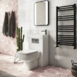 Brooklyn White Gloss Combined Two-In-One Wash Basin, Toilet & Flush Plate (500mm wide x 300mm)