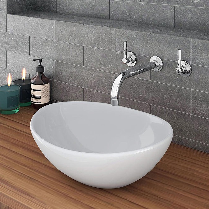 600 x 450mm White Shelf with Casca Basin - Image 3