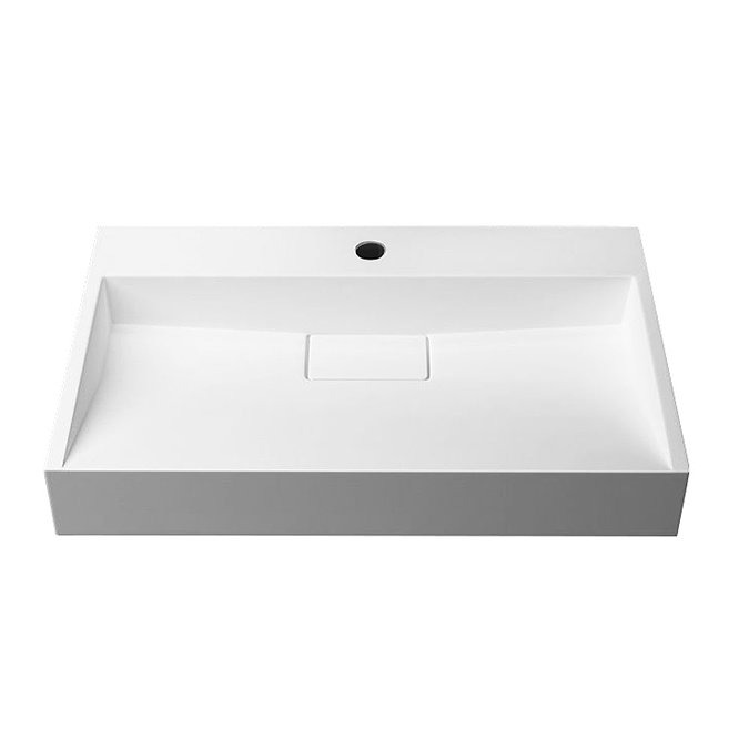 Arezzo 600mm Wall Mounted / Countertop Stone Resin Basin with Hidden Waste Cover - Image 4