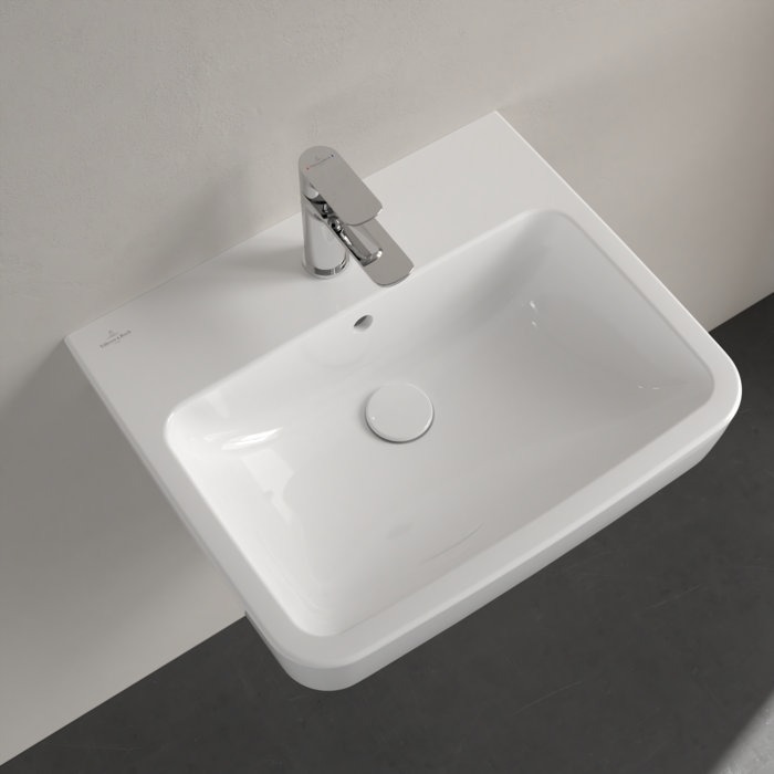 Villeroy and Boch O.novo Square 1TH Washbasin + Semi Pedestal - Image 4