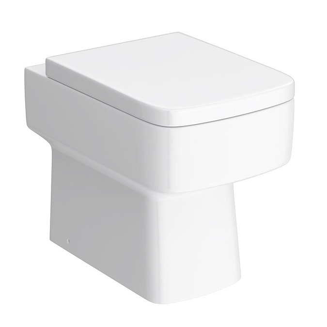 Brooklyn White Gloss Combined Two-In-One Wash Basin, Toilet & Matt Black Flush Plate (500mm wide x 300mm) - Image 6