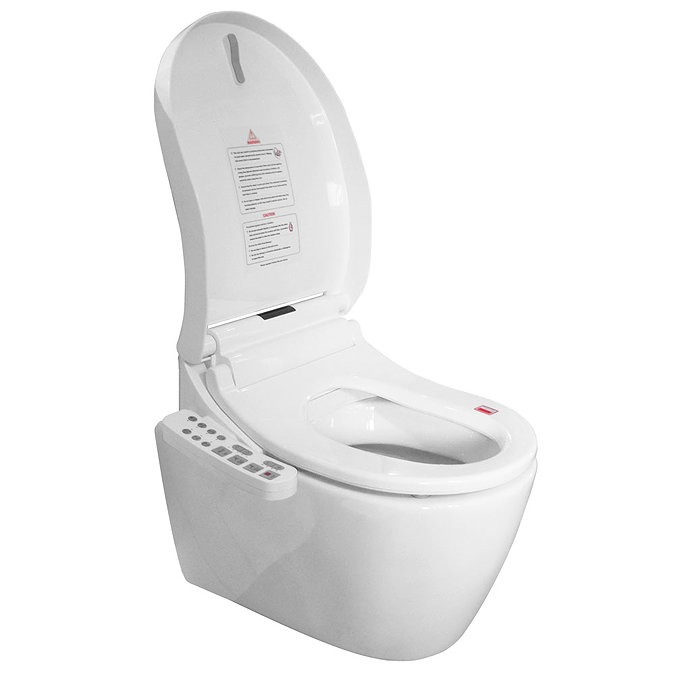 Bianco Wall Hung Smart Toilet with Bidet Wash Function, Heated Seat + Dryer - Image 5