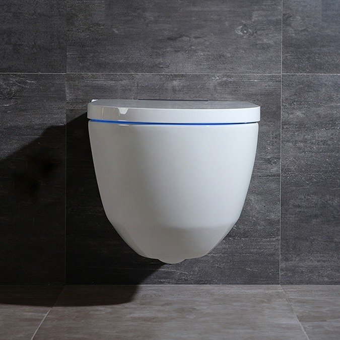 Cruze Wall Hung Smart Toilet + Compact Top/Front Flush Toilet Frame with Chrome Flush - Square Buttons - Image 6
