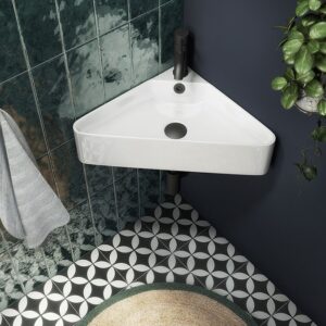 Arezzo Corner Cloakroom Basin 1TH - Gloss White