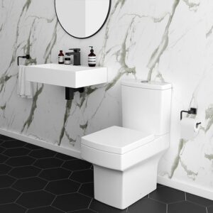 Arezzo 500mm Wall Mounted / Countertop Stone Resin Basin with Hidden Waste Cover