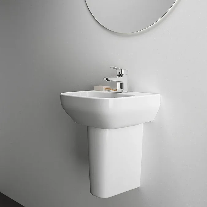 Ideal Standard i.Life A 400mm 1TH Handrinse Basin + Semi Pedestal - Image 5