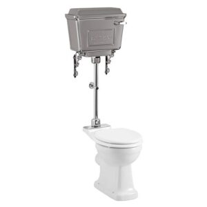 Burlington Standard Medium Level WC with Chrome Lever Cistern
