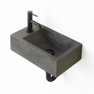 Arezzo Stone Wall Hung Dusk Grey Cloakroom Basin (400 x 230mm) 1 Tap Hole