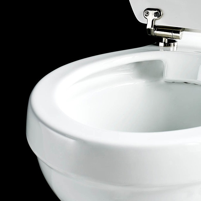 Burlington Rimless Medium Level WC with Aluminium Lever Cistern - Image 3