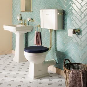 Trafalgar Low Level Toilet - Brushed Brass (Excludes Seat)