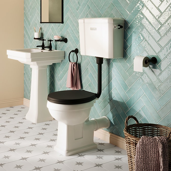 Trafalgar Low Level Toilet - Matt Black (Excludes Seat)